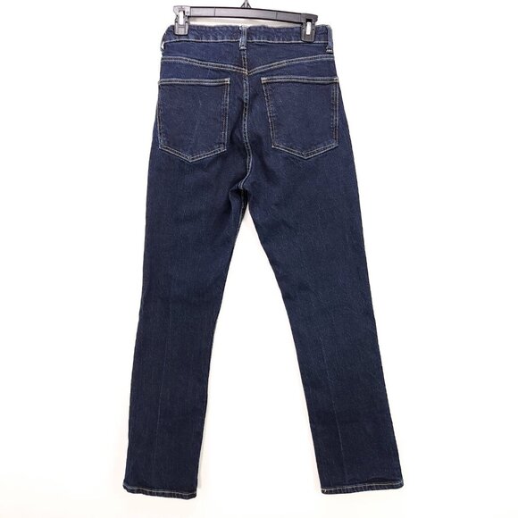 Zara Womens Jeans Straight Leg Size 6 Dark Wash Denim Pants High Rise - Picture 2 of 12